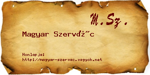 Magyar Szervác névjegykártya