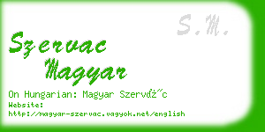 szervac magyar business card